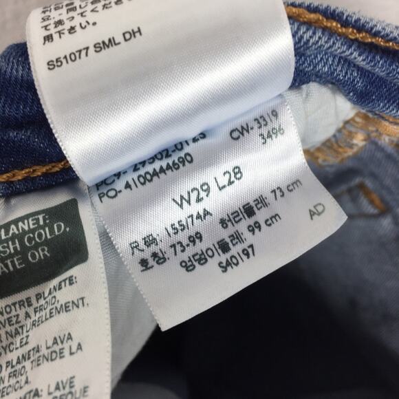 Levi’s 501 Skinny Distressed High Rise Button Fly Jeans Size 29 Denim - Picture 7 of 15